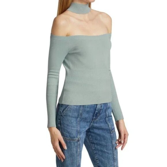 Jonathan Simkhai  lila cut out pullover in baby blue - tide - Picture 8 of 12